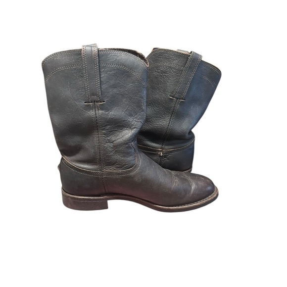 Vintage FRYE Billy Pull On Boots Biltrite Dark Brown Leather 8.5M USA Oil Resist - Picture 3 of 14